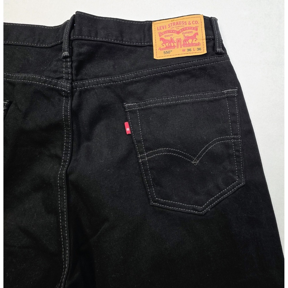 Levis 550 Jeans Men's 36X36 Black LIMITED USE Relaxed Fit Straight Leg Denim